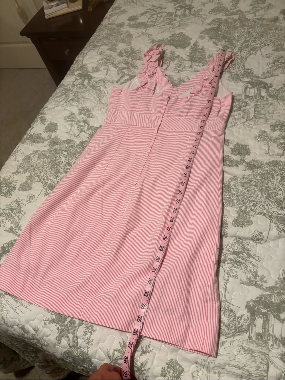 Lilly Pulitzer sz 8 Phoebe Pink White stripe Mini Dress Sundress seersucker - Picture 8 of 15